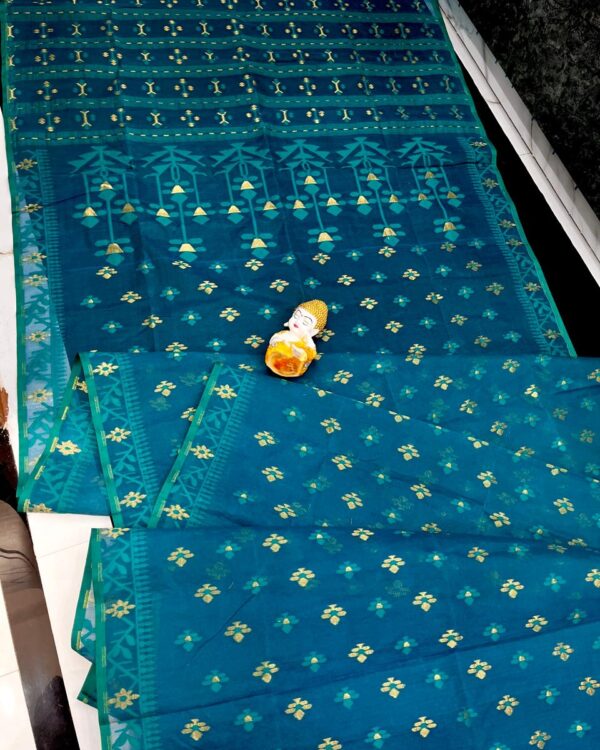 Venice Blue Soft Dhakai Jamdani Saree