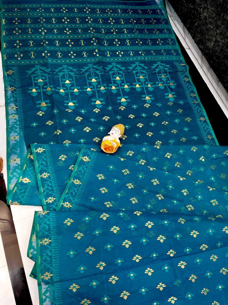 Venice Blue Soft Dhakai Jamdani Saree