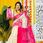 White Rock Soft Dhakai Jamdani Saree