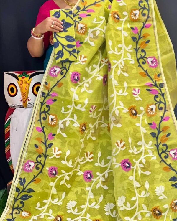 Lota Soft Old Gold Jamdani Saree