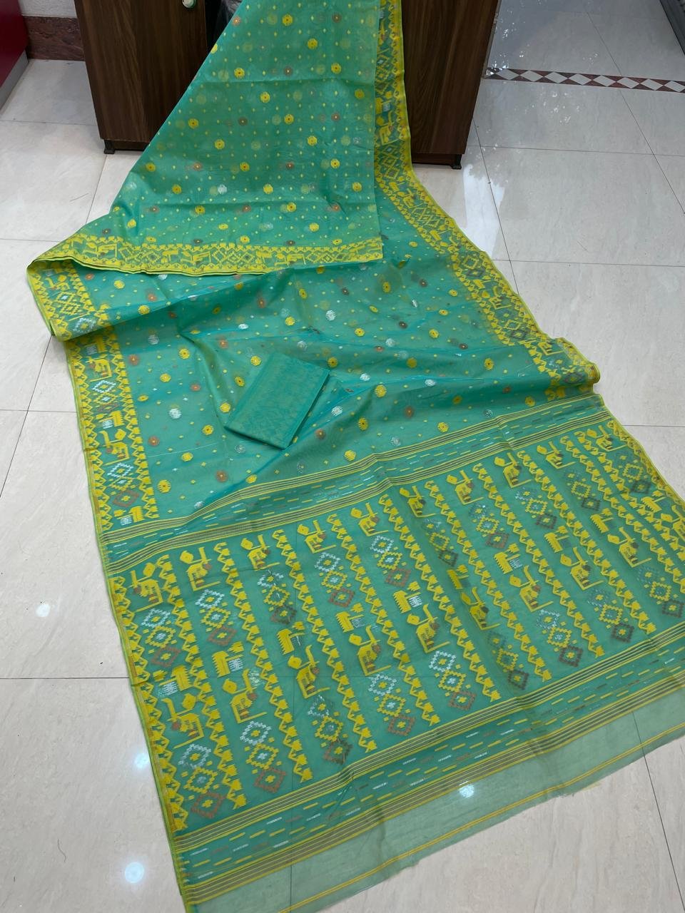 Allover Firoja Soft Jamdani Saree Blouse Piece